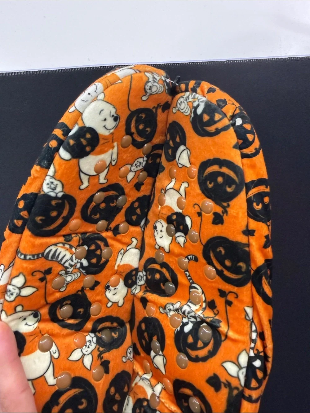 Disney Winnie The Pooh Womens 4-10 Halloween Slipper Sock Slippers with Grips